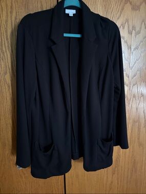 J. Jill Black Open-Front Ponte Blazer with Pockets
